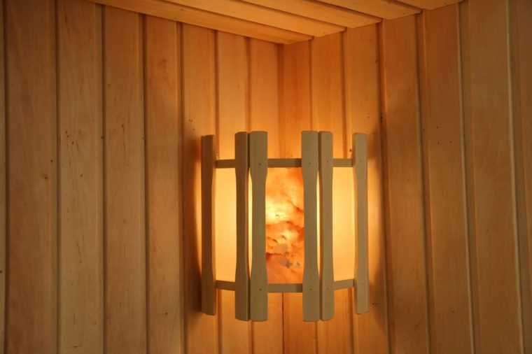 Светильник для сауны с деревянным абажуром